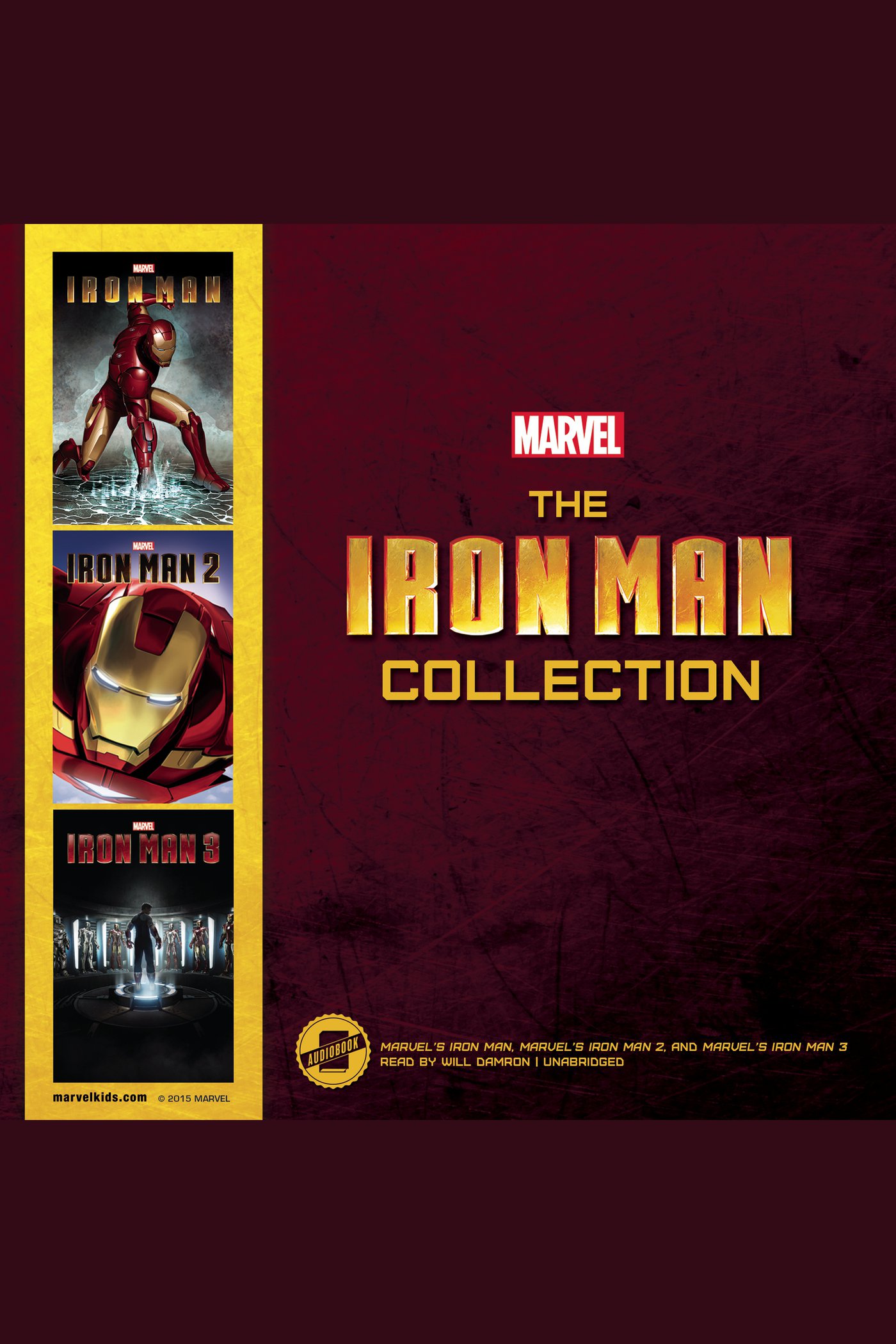 The Iron Man collection Marvel's Iron Man, Marvel's Iron Man 2, and Marvel's Iron Man 3; The junior novelizations cover image